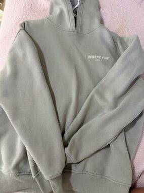 White Fox Boutique Sage Green Logo Hoodie